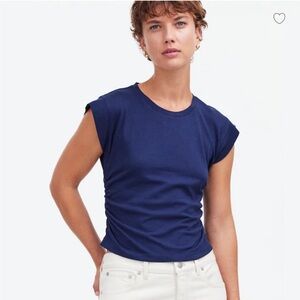 Madewell Navy Blue Side-Cinch Muscle Tee